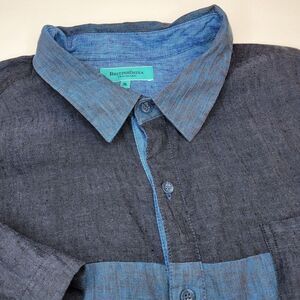 BRITISH INDIA TRAVELLER SIZE 3L SHORT SLEEVE LIGHTWEIGHT 100% LINEN SHIRT‎